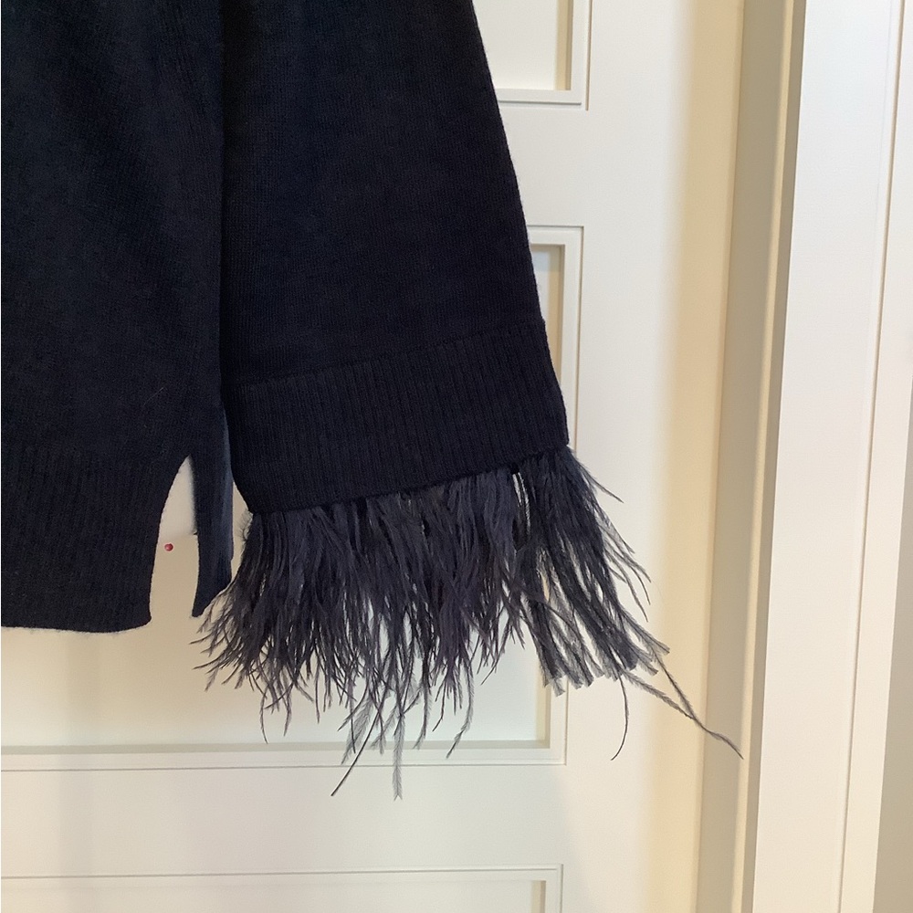 J. Crew navy feather sleeve sweater sz M